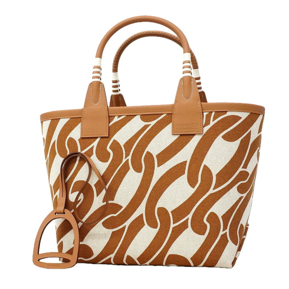 Hermes Steeple 25 Tote Bag, Toile H, Natural, B stamp, Women's.